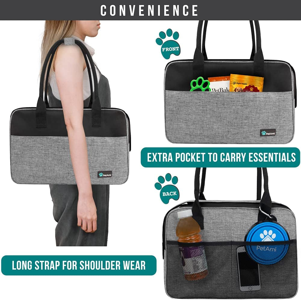 Airline Approved Dog Purse Carrier | Soft-Sided Pet Carrier for Small Dog, Cat, Puppy, Kitten | Portable Stylish Pet Travel Handbag | Ventilated Breathable Mesh, Sherpa Bed