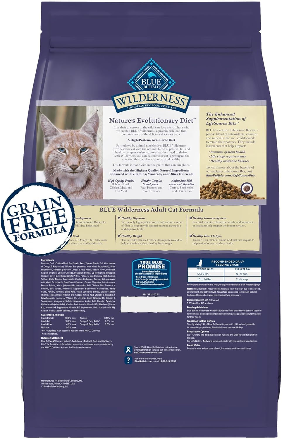 Wilderness High Protein Grain Free, Natural Adult Dry Cat Food