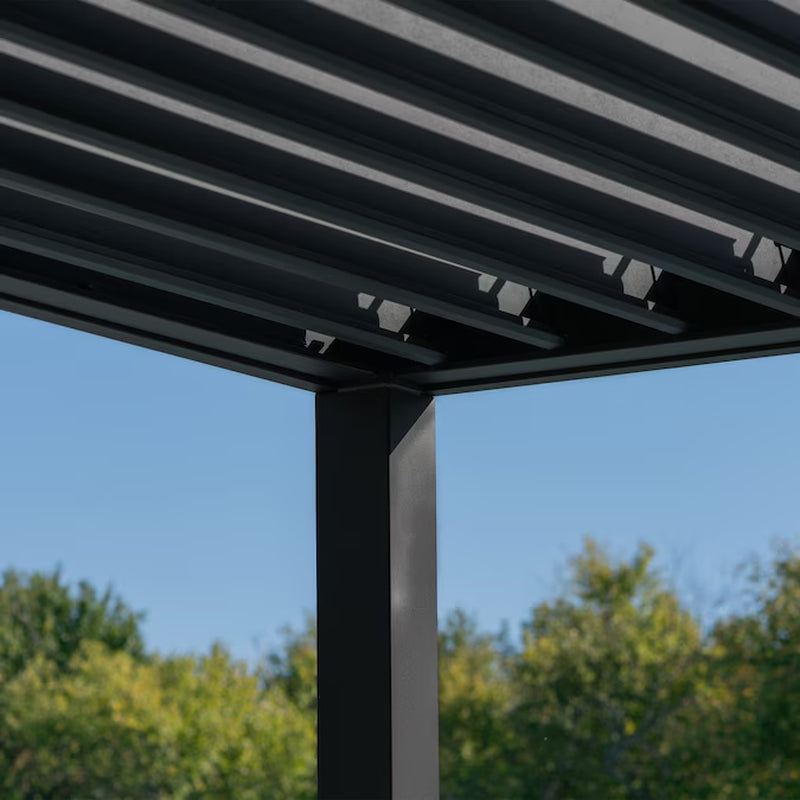 Sarasota 16-Ft W X 10-Ft L X 8-Ft 2-In H Black Metal Freestanding Pergola with Canopy