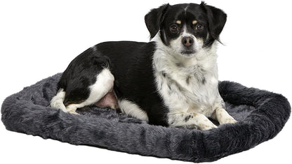 Gray Dog Bed | Bolster Dog Bed Fits Metal Dog Crates | Machine Wash & Dry