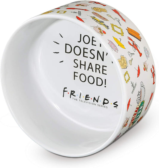 Warner Bros Friends TV Show Ceramic Dog Food Bowl, Multiple Styles | Dog Bowl, Friends TV Show, Friends Merchandise for Friends Fans | Dog Water Bowl or Dog Food Bowl for Wet or Dry Food